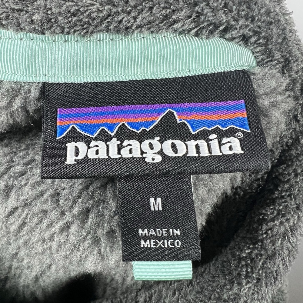 Patagonia Woman Medium Gray/Teal‎ Polyester Re-Tool Half Snap Fleece Pullover - Picture 3 of 6